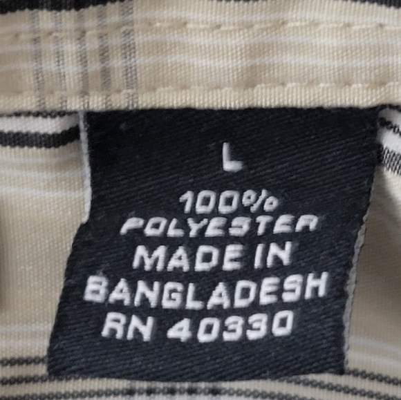 Haggar men casual button down short sleeve plaid shirt size large - Picture 7 of 8